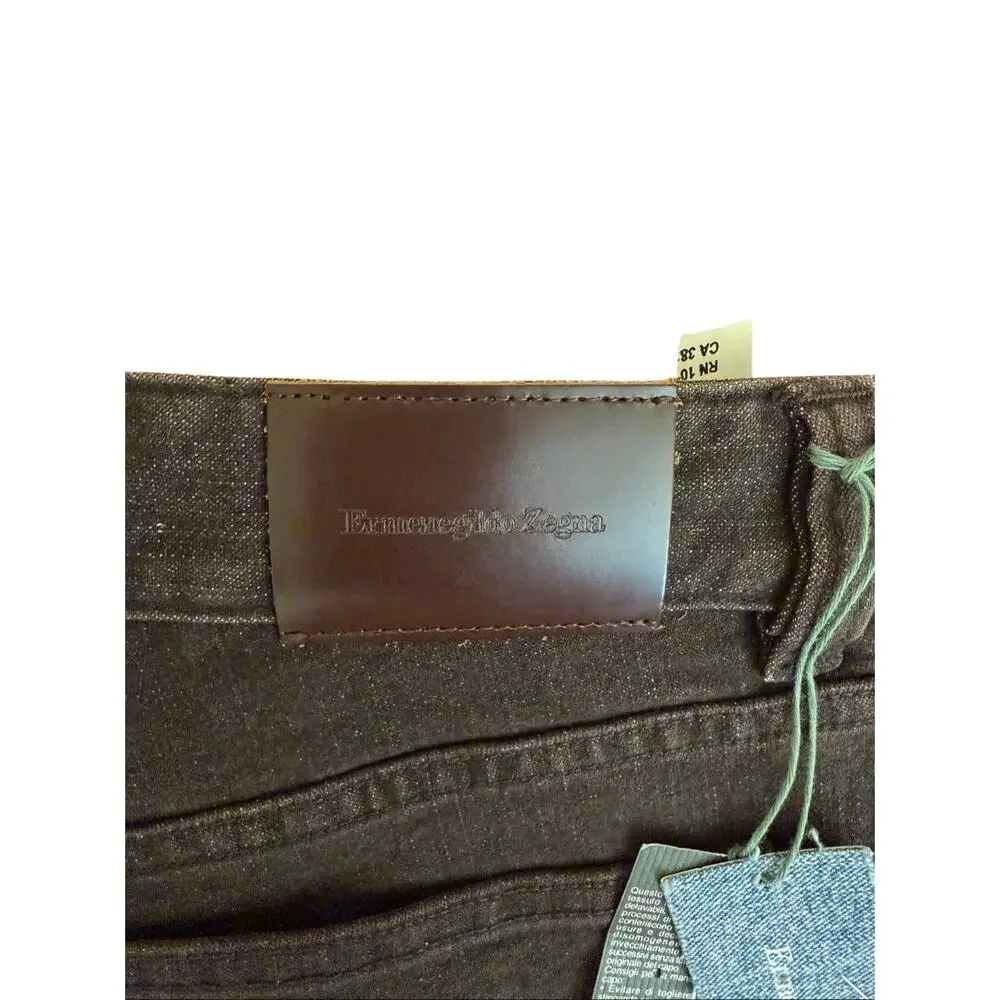 Ermenegildo Zegna Mens Pants Tailored Fit Straight Leg Jeans Size 34 NWT Stained